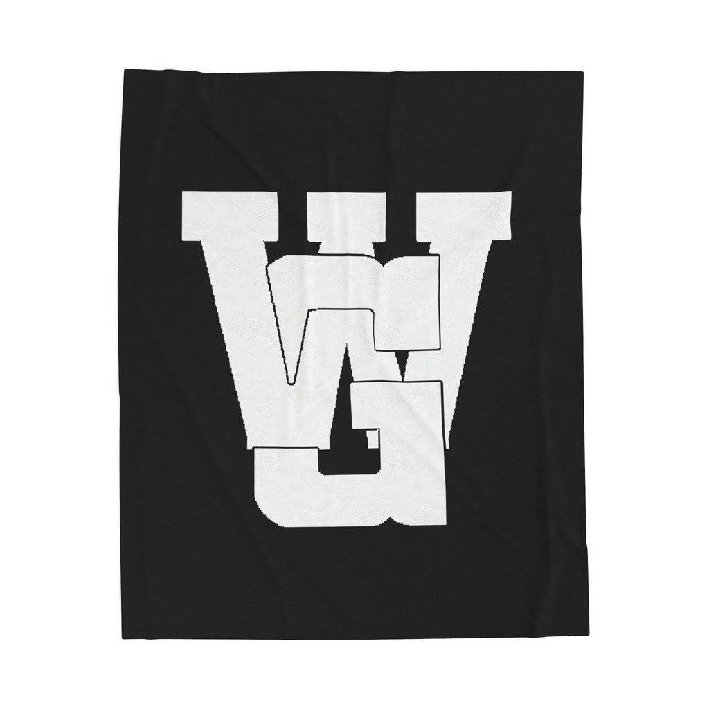 Velveteen Plush Blanket with Bold White Varsity 'W' — Cozy Throw for Dorms, Game Days & Gifts