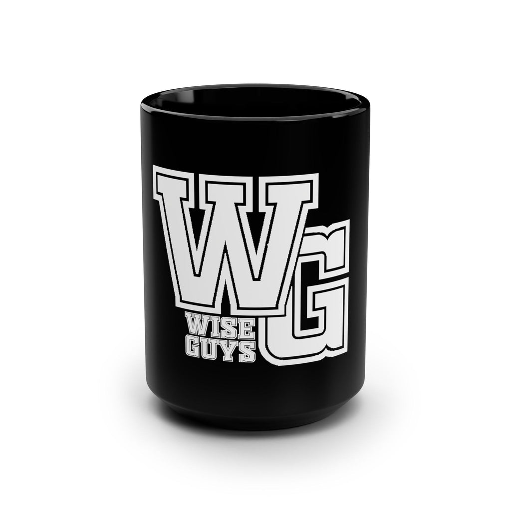 Wise Guys 'WG' Black 15oz Mug – Bold Collegiate Coffee Cup