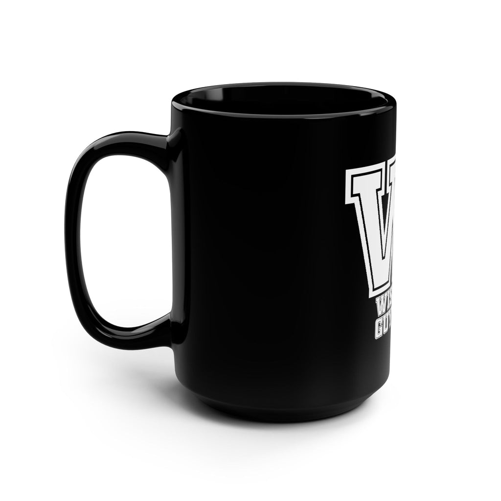 Wise Guys 'WG' Black 15oz Mug – Bold Collegiate Coffee Cup